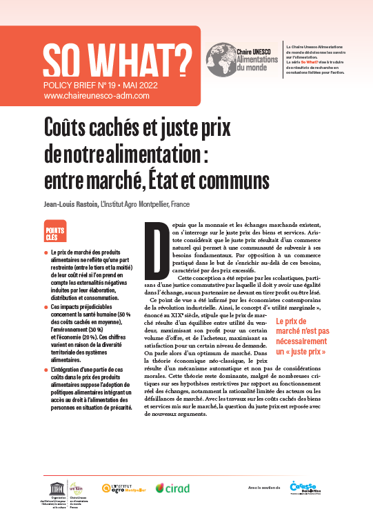 couverture Coûts cachés et juste prix de notre alimentation&nbsp;: entre marché, État et communs