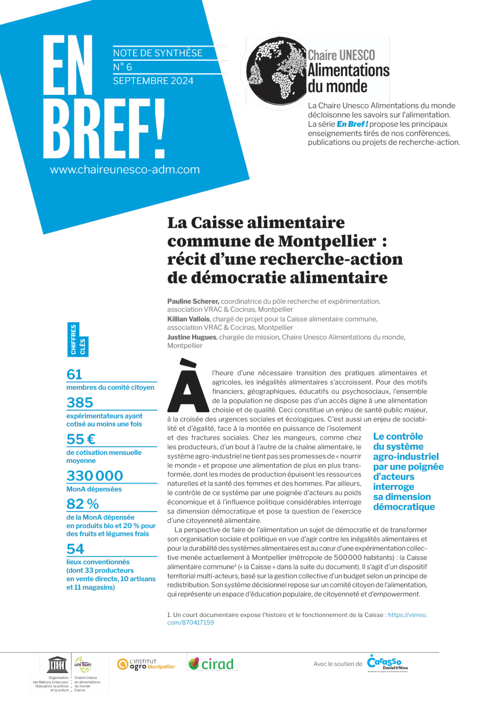 couverture La Caisse alimentaire commune de Montpellier&nbsp;: récit d’une recherche-action de démocratie alimentaire