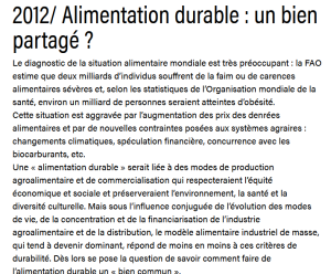 illustrtation article : Alimentation durable&nbsp;: un bien partagé&nbsp;?