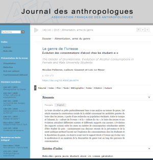 illustrtation article : Le genre de l’ivresse. Évolution des consommations d’alcool chez les étudiant-e-s