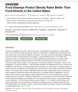 illustrtation article : Food swamps predict obesity rates better than food deserts in the United States