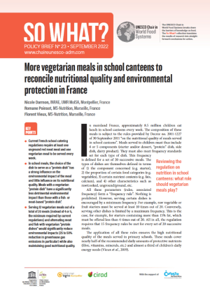 illustrtation article : 23/ More vegetarian meals in school canteens to reconcile nutritional quality and environmental protection in France