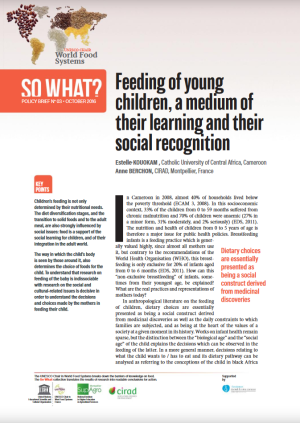 illustrtation article : 3/ Feeding of young children, a medium of their learning and their social recognition