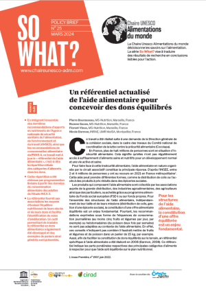 illustrtation So what : N°25 / Un référentiel actualisé de l’aide alimentaire pour concevoir des dons équilibrés