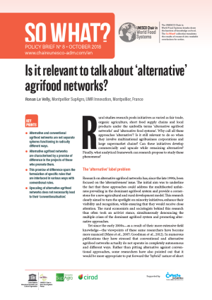 illustrtation article : 8/ Is it relevant to talk about ‘alternative’ agrifood networks?