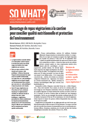 illustrtation So what : N°23 / Davantage de repas végétariens à la cantine pour concilier qualité nutritionnelle et protection de l’environnement