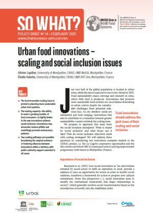 illustrtation article : 14/ Urban food innovations – scaling and social inclusion issues