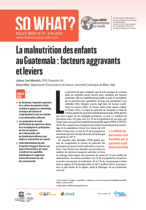 illustration So what : Child undernutrition in Guatemala: aggravating factors and levers